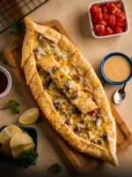 Chopped Meat Cheese Pide